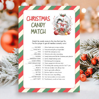 Christmas Candy Match Game Holiday Card