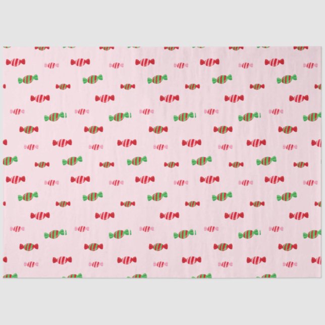 Christmas Candy Pattern Tissue Paper (Front)