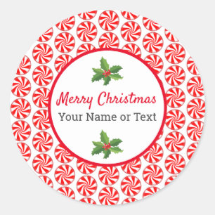 Christmas Candy Peppermint  Classic Round Sticker