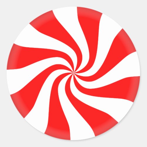 Christmas Candy Peppermint Classic Round Sticker