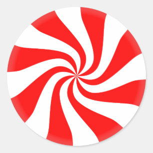 Christmas Candy Peppermint Classic Round Sticker