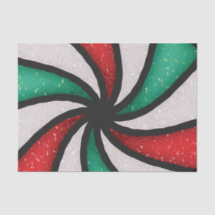 Christmas Candy Peppermint Mint Stained Glass Red  Tissue Paper