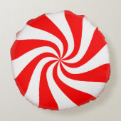 Christmas Candy Peppermint Round Pillow | Zazzle