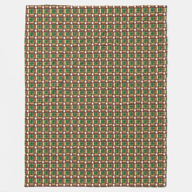 Christmas Candy Plaid Fleece Throw Blanket (Front)