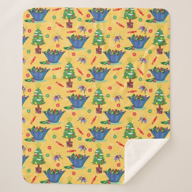 Christmas candy sherpa blanket (Front)