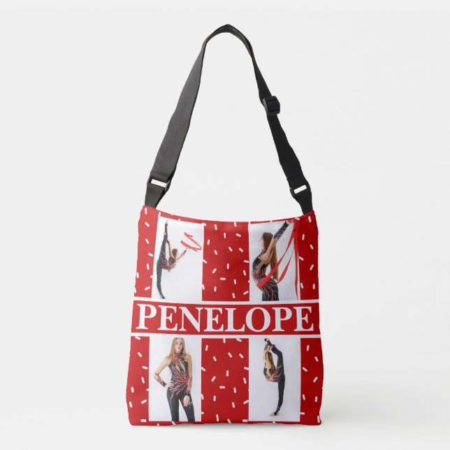 Christmas Candy Sprinkle 4 Photo Collage Crossbody Bag (Front)
