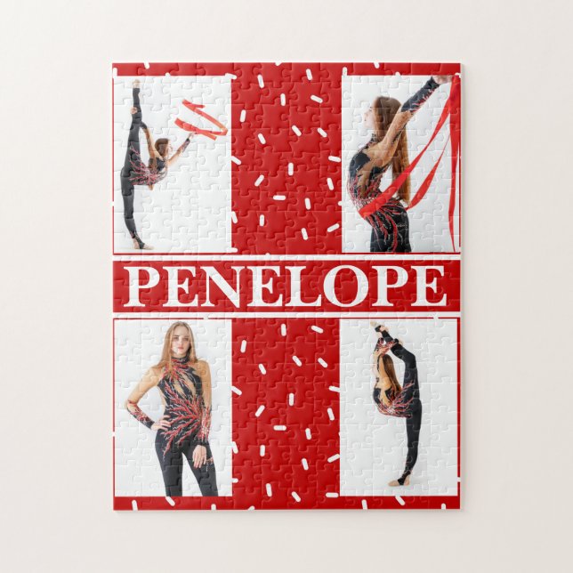 Christmas Candy Sprinkle 4 Photo Collage Jigsaw Puzzle (Vertical)