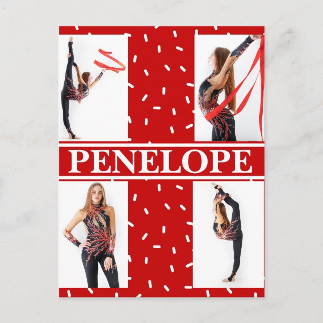 Christmas Candy Sprinkle 4 Photo Collage Postcard (Front)