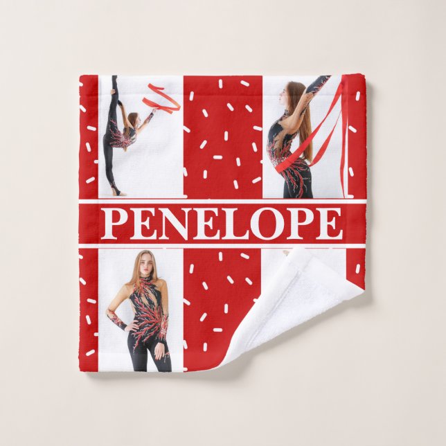 Christmas Candy Sprinkle 4 Photo Collage Wash Cloth (Wash Cloth)