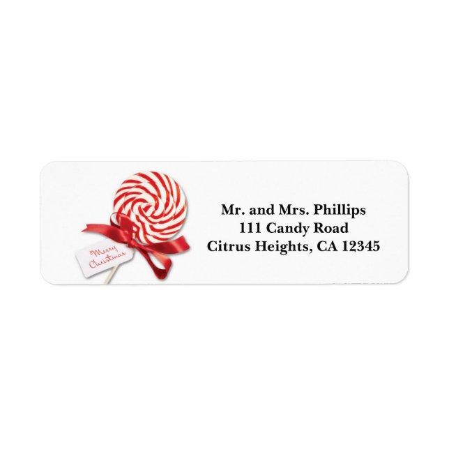 Christmas Candy Sucker with Greeting Holiday Label (Front)