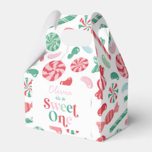 Christmas Candy Sweet One First Birthday Favor Boxes