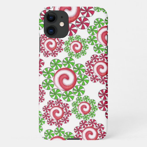 Christmas Candy Swirls Pattern iPhone Case