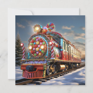 Christmas candy train card