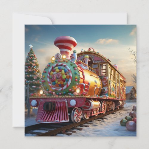 Christmas candy train card