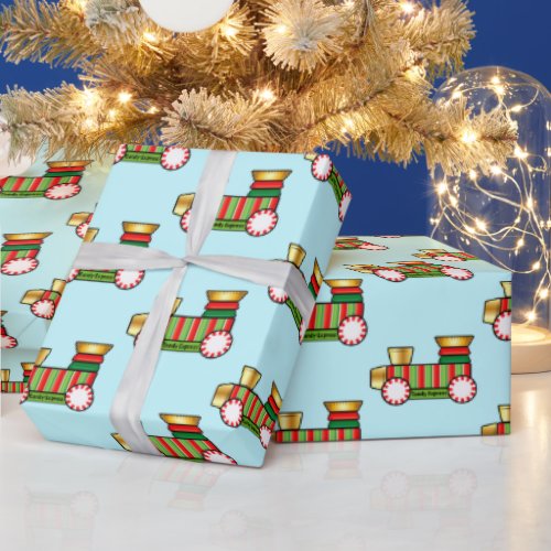 Christmas Candy Train Wrapping Paper