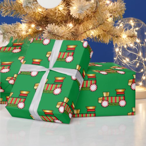 Christmas Candy Train  Wrapping Paper