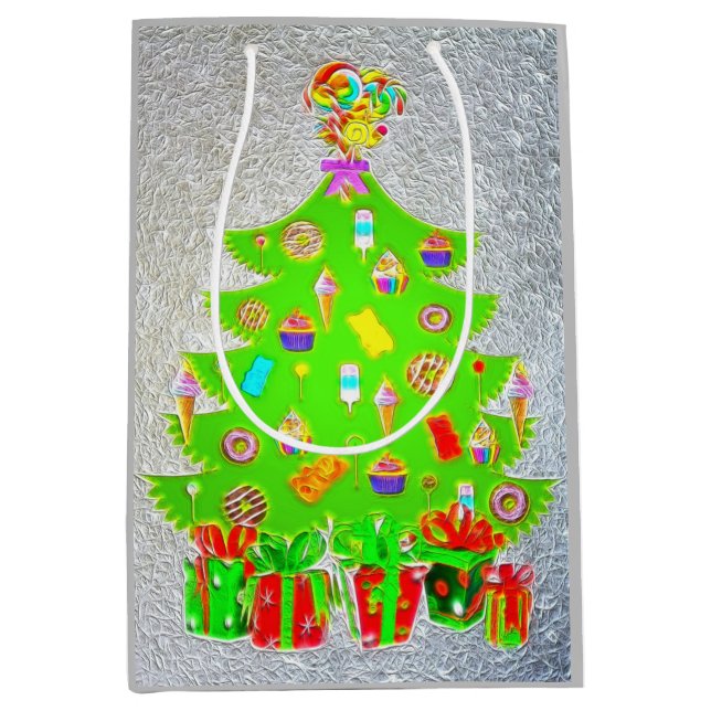 Christmas Candy Tree Medium Gift Bag (Front)