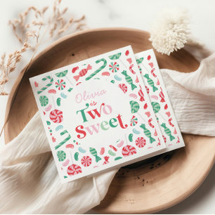 Christmas Candy Two Sweet 2nd Birthday Napkins