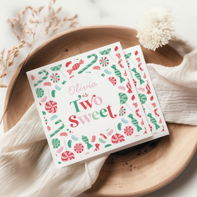 Christmas Candy Two Sweet 2nd Birthday Napkins (Creator Uploaded)