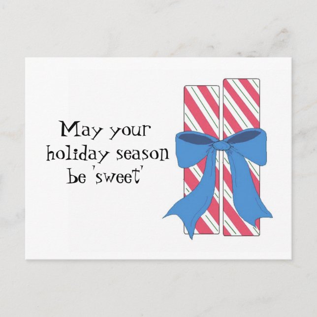 Christmas Candy with Sweet Saying Holiday Postcard (Front)