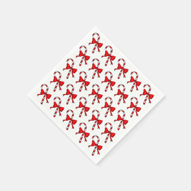 CHRISTMAS CANDYCANE PAPER NAPKINS (Corner)