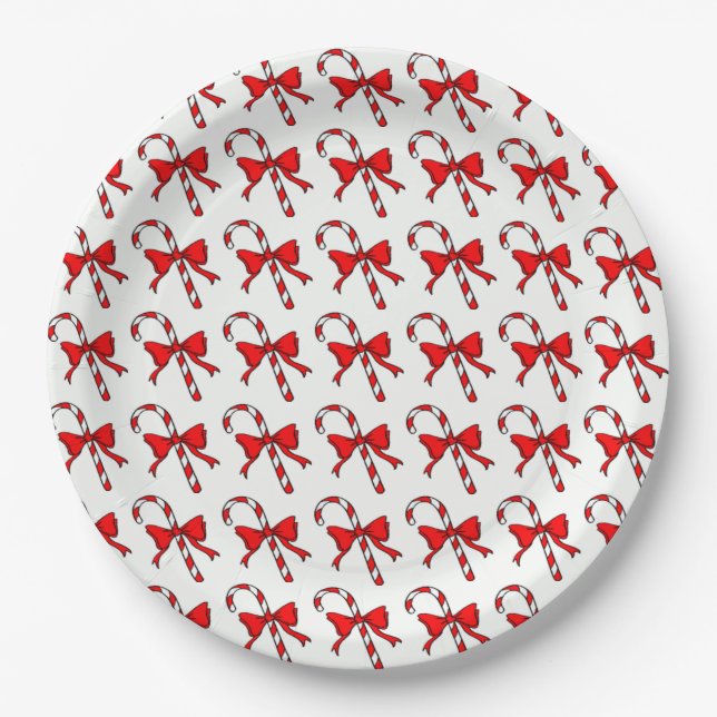 CHRISTMAS CANDYCANE PAPER PLATES (Front)