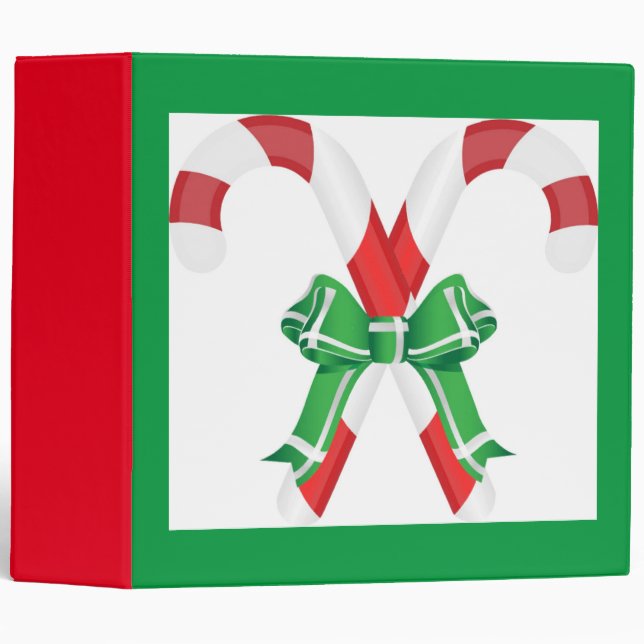 CHRISTMAS CANDYCANES 3 RING BINDER (Front/Spine)