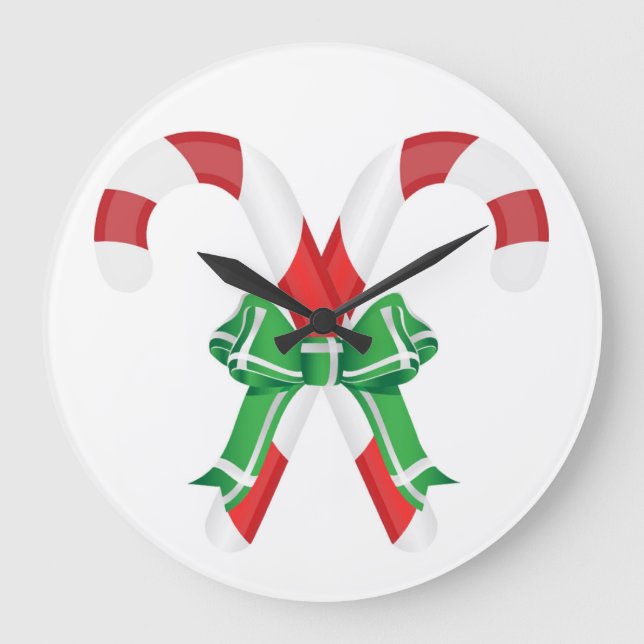 CHRISTMAS CANDYCANES LARGE CLOCK (Front)