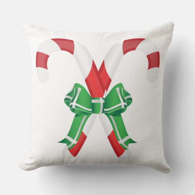 CHRISTMAS CANDYCANES THROW PILLOW (Front)