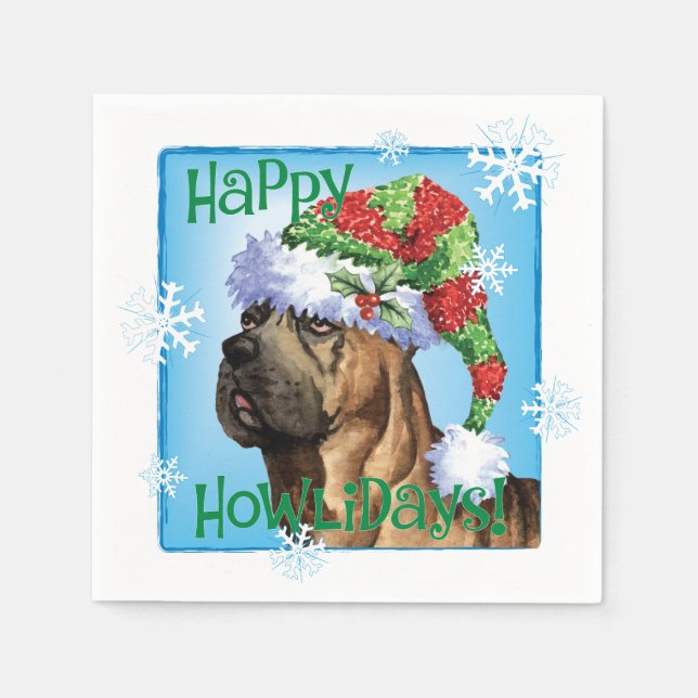 Christmas Cane Corso Napkins (Front)
