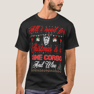 Christmas Cane Corso Wine T-Shirt