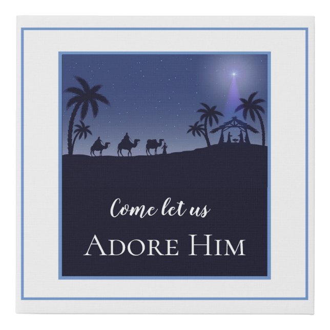 Christmas Canvas Art Come Let Us Adore Him (Front)