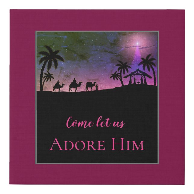 Christmas Canvas Art Come Let Us Adore Him (Front)