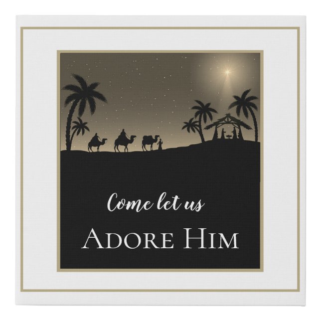 Christmas Canvas Art Come Let Us Adore Him (Front)