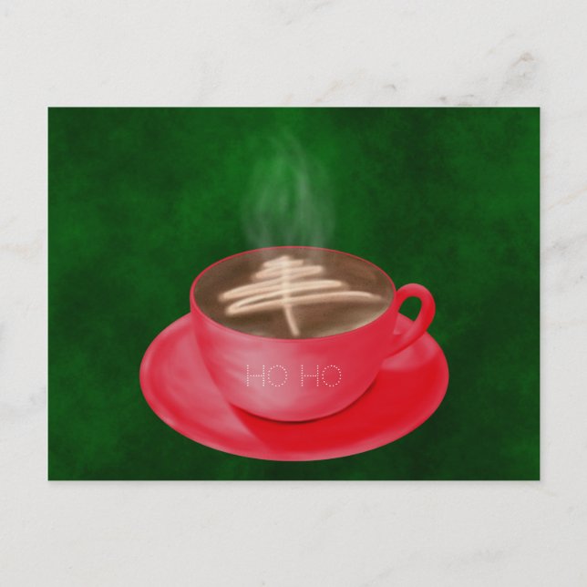 Christmas Cappuccino Art Postcard (Front)