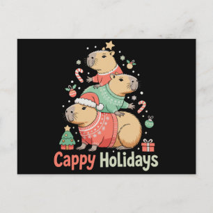 Christmas Cappy Capybara Xmas Tree Holiday Season Postcard