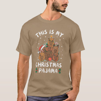 Christmas Capybara Christmas Pajamas retro T-Shirt