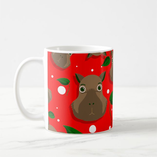 christmas capybara coffee mug (Left)