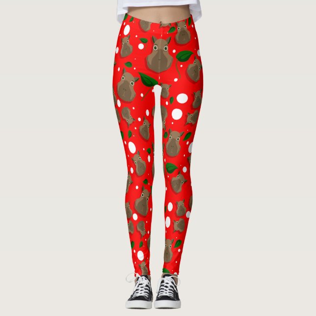 christmas capybara leggings (Front)