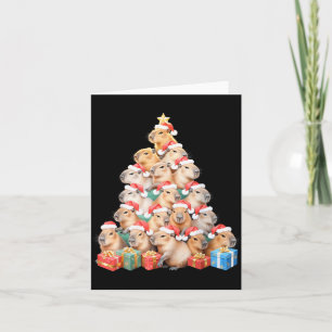 Christmas Capybara Tree Xmas Pajama Cute Capybara  Card