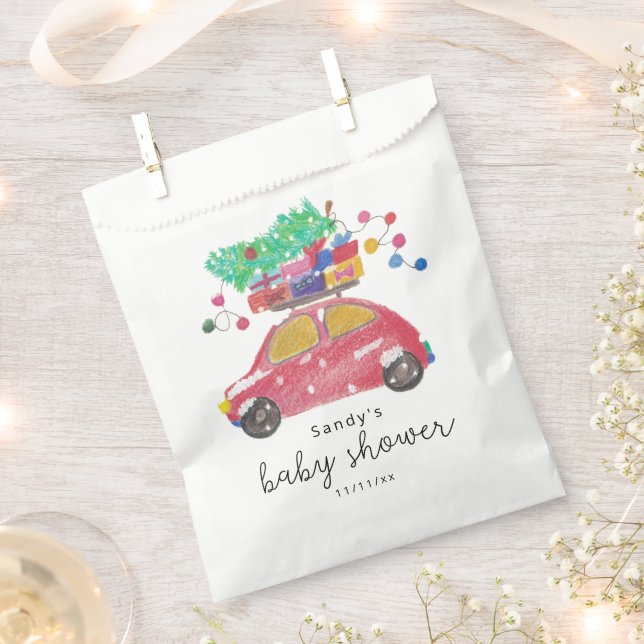 Christmas car - baby shower  favor bag (Clipped)