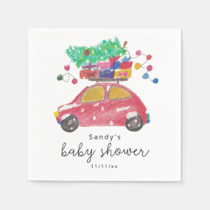 Christmas car - baby shower napkins