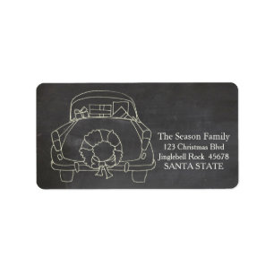 "Christmas car" chalkboard address label