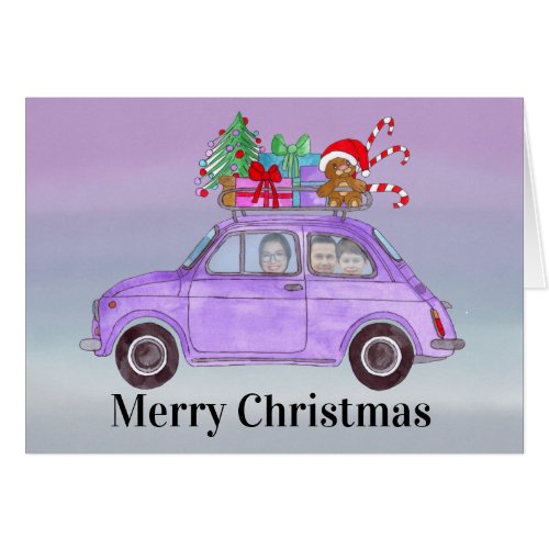 Christmas car customizable photo card