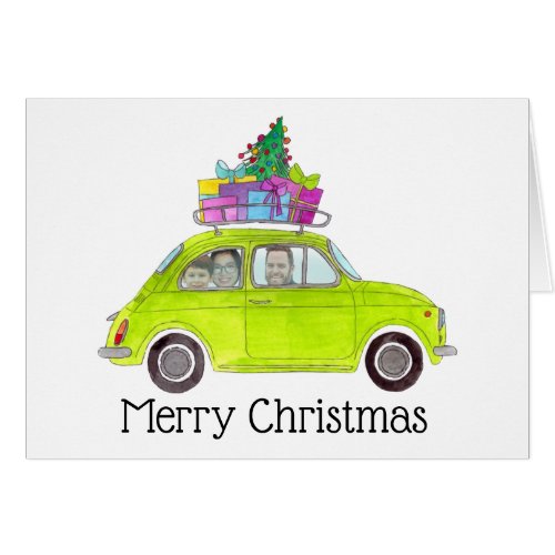 Christmas car customizable photo card