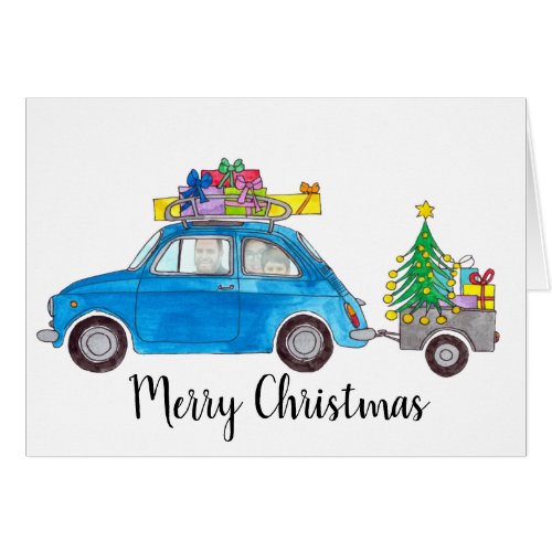 Christmas car customizable photo card