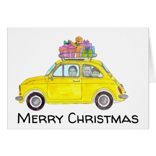 Christmas car customizable photo card