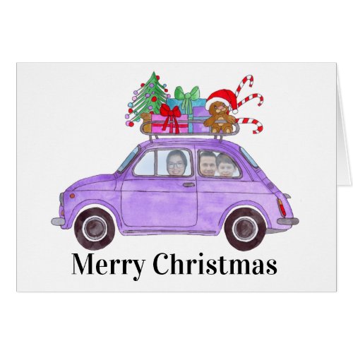 Christmas car customizable photo card