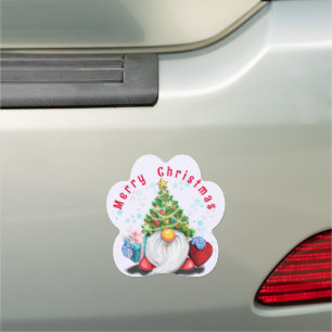 Christmas Car Magnet Gift Happy Gnome with Gifts