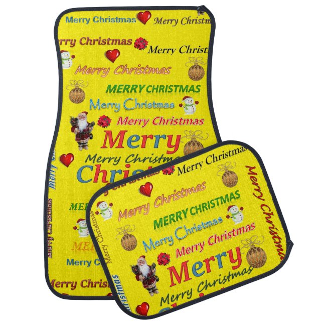 Christmas Car Mat Merry Christmas (Set)